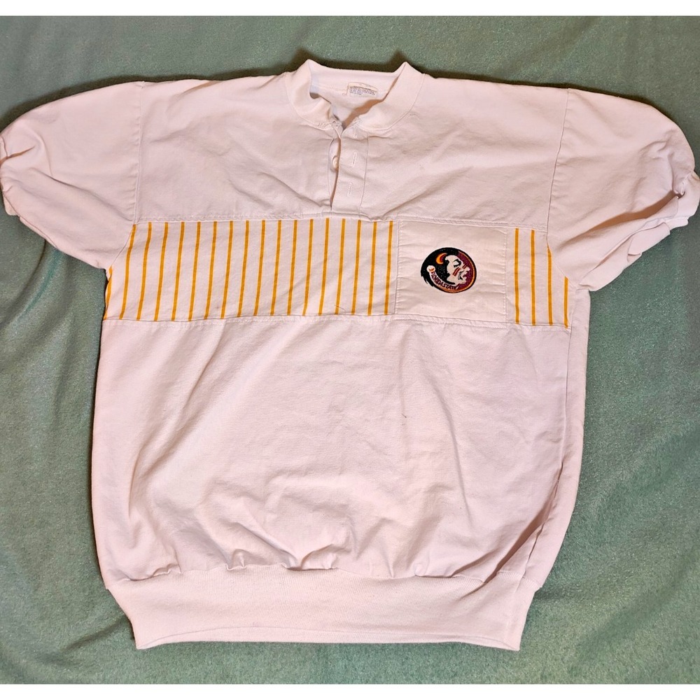 Vintage Florida State Seminoles Shirt 80's Chalk Line Men's Small White FSU USA